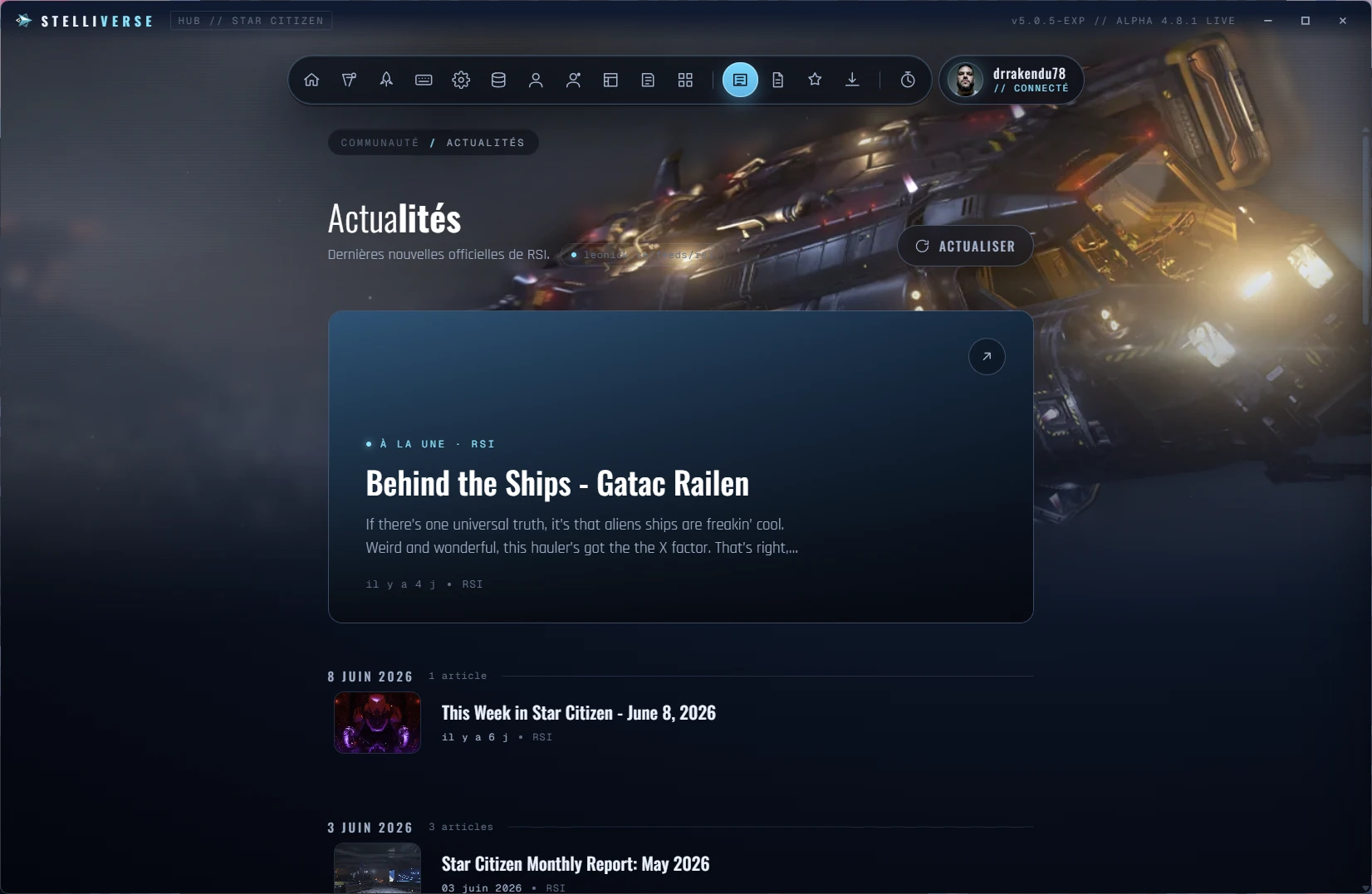 Actualités et patchnotes Star Citizen